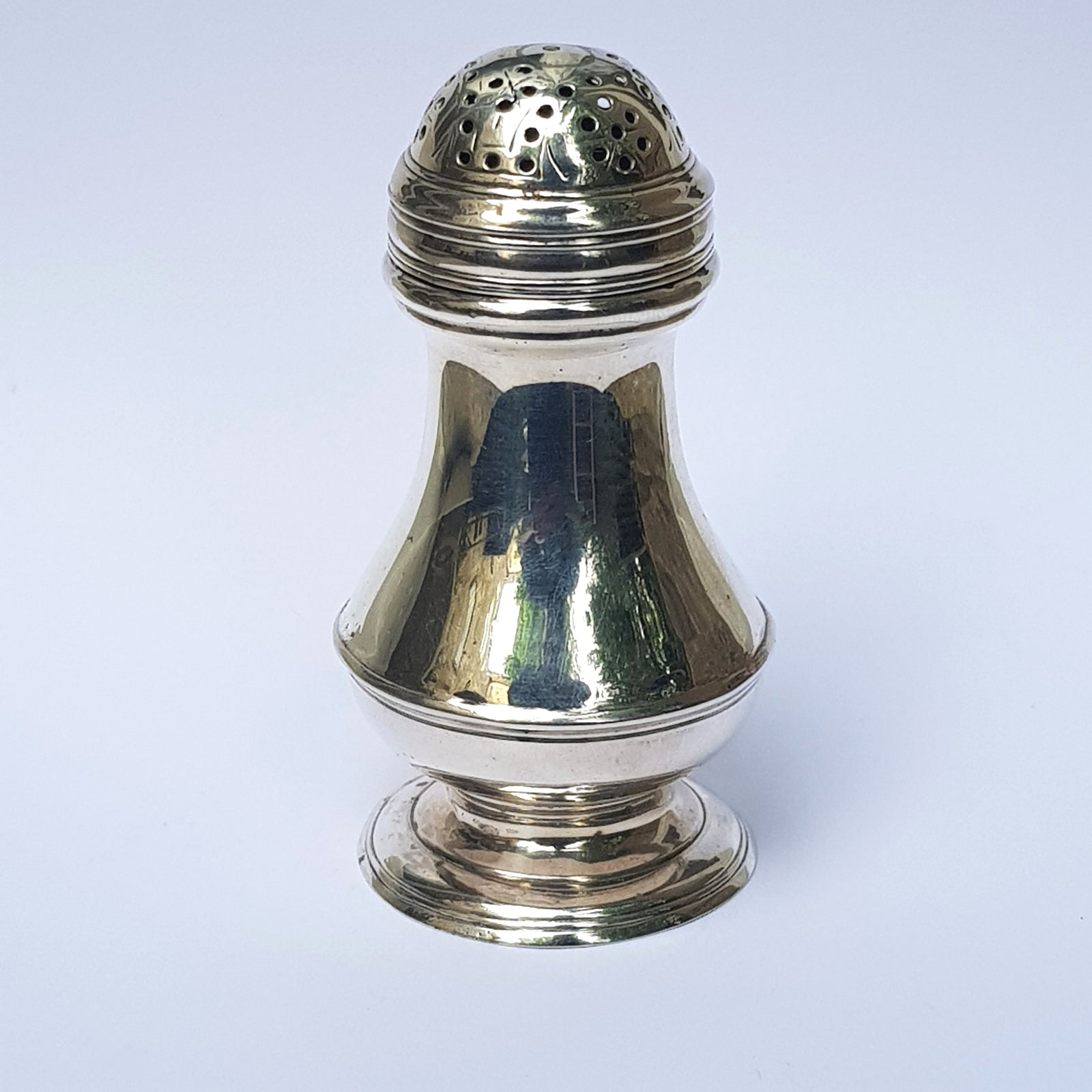 Rare Sterling Silver Urn Pattern Pepper Pot Shaker Antique Georgian London Circa 1757