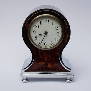 Superb Silver Plated Key Wound And Set Balloon Style Mantle Alarm Clock Antique Edwardian Circa 1905