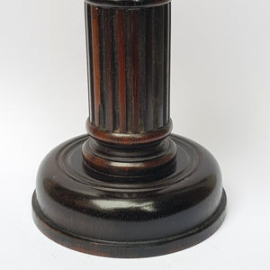 Carved Ebony Key Wound And Set Fluted Column Portal Style Mantle Clock Antique Circa 1920's