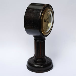 Carved Ebony Key Wound And Set Fluted Column Portal Style Mantle Clock Antique Circa 1920's