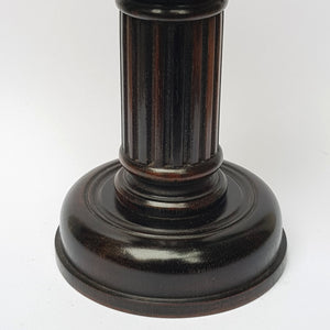 Carved Ebony Key Wound And Set Fluted Column Portal Style Mantle Clock Antique Circa 1920's
