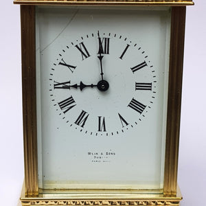 Ormolu Cased Four Panel Glazed French Key Wound Carriage Clock Dublin Retailed Antique Circa 1900