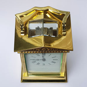 Ormolu Cased Four Panel Glazed French Key Wound Carriage Clock Dublin Retailed Antique Circa 1900