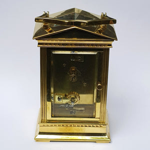 Ormolu Cased Four Panel Glazed French Key Wound Carriage Clock Dublin Retailed Antique Circa 1900
