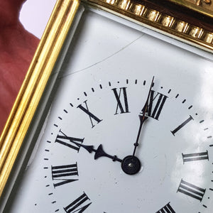 Ormolu Cased Four Panel Glazed French Key Wound Carriage Clock Dublin Retailed Antique Circa 1900