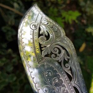 Ornate Pair Of Deer Antler Handled Silver Plate Mounted Fish Servers Antique Victorian Circa 1890