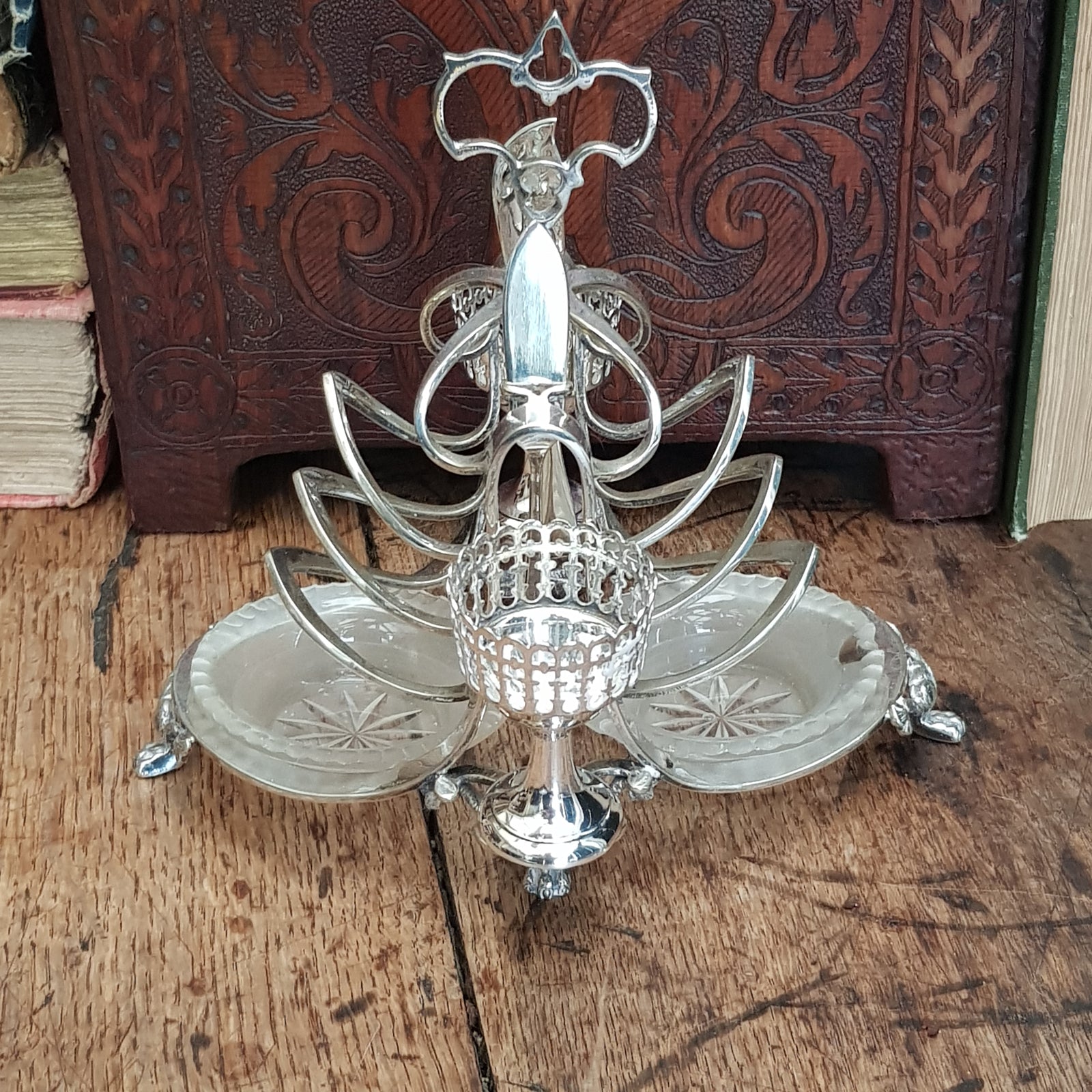 Rare And Superb Silver Plated Ornate Cruet Set Toast Rack Stand Rd Marked May Circa 1860
