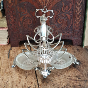 Rare And Superb Silver Plated Ornate Cruet Set Toast Rack Stand Rd Marked May Circa 1860