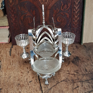 Rare And Superb Silver Plated Ornate Cruet Set Toast Rack Stand Rd Marked May Circa 1860