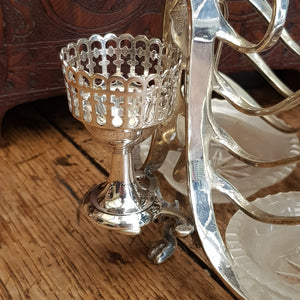 Rare And Superb Silver Plated Ornate Cruet Set Toast Rack Stand Rd Marked May Circa 1860