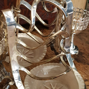 Rare And Superb Silver Plated Ornate Cruet Set Toast Rack Stand Rd Marked May Circa 1860