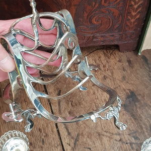 Rare And Superb Silver Plated Ornate Cruet Set Toast Rack Stand Rd Marked May Circa 1860