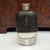 Blown Glass Leather Clad Hip Flask With Silver Plated Fittings Antique Victorian Circa 1890