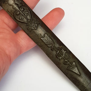 Cast Bronze Roman Gladius Sword Style Bear Head Pommel Letter Opener Antique circa 1900