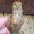 Superb Carved Owl Figure On Branch Elmwood Letter Opener Antique Circa 1900