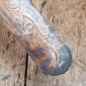 Superb Carved Owl Figure On Branch Elmwood Letter Opener Antique Circa 1900