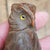 Superb Carved Owl Figure On Branch Elmwood Letter Opener Antique Circa 1900