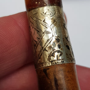 Meerschaum And Amber Silver Mounted Novelty Smoking Pipe As Baroness In Case Antique Victorian Circa 1890