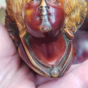 Meerschaum And Amber Silver Mounted Novelty Smoking Pipe As Baroness In Case Antique Victorian Circa 1890