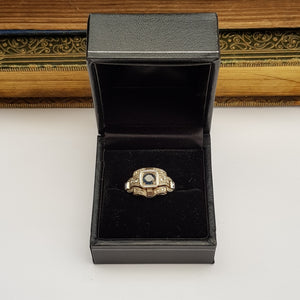 Superb Platinum Sapphire And Diamond Ring French Art Deco Vintage Size UK K Circa 1930