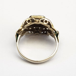 Superb Platinum Sapphire And Diamond Ring French Art Deco Vintage Size UK K Circa 1930