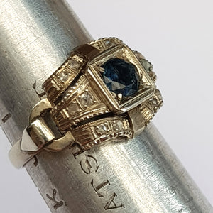 Superb Platinum Sapphire And Diamond Ring French Art Deco Vintage Size UK K Circa 1930