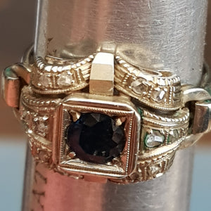 Superb Platinum Sapphire And Diamond Ring French Art Deco Vintage Size UK K Circa 1930