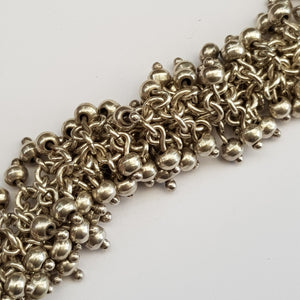 Mexico Sterling Silver Hand Made Chunky Beaded Bracelet Vintage Circa 1980's