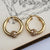 9k Gold Pair Of Paste Bauble Threaded Hoop Earrings Vintage London circa 1969