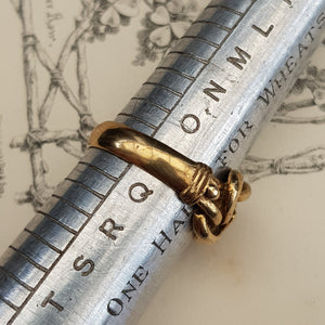 9k Gold Celtic Knot Setting Band Ring Size UK P Vintage Sheffield circa 1980's