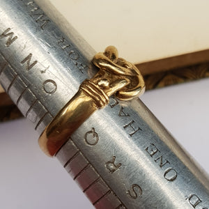 9k Gold Celtic Knot Setting Band Ring Size UK P Vintage Sheffield circa 1980's