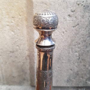 Artisan Crafted Solid Silver Picture Panel Chase Decorated Wine Bottle Middle Eastern Antique