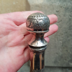 Artisan Crafted Solid Silver Picture Panel Chase Decorated Wine Bottle Middle Eastern Antique