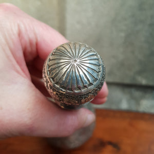 Artisan Crafted Solid Silver Picture Panel Chase Decorated Wine Bottle Middle Eastern Antique