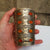 Pair of Turkoman Carnelian Set Solid Silver Cuff Bracers Antique 19th Century