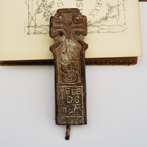 Carved Serpentine Hardstone Miniature Celtic Cross Headstone Antique Circa 1890