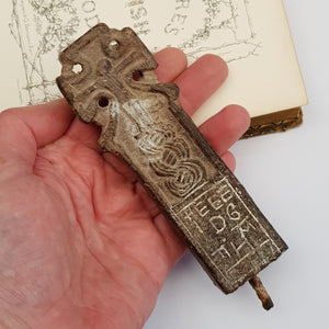 Carved Serpentine Hardstone Miniature Celtic Cross Headstone Antique Circa 1890