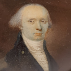 Superb Gouache On Board Painted Portrait Miniature Of Navy Officer Gentleman Framed Antique Georgian c1800