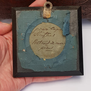 Superb Gouache On Board Painted Portrait Miniature Of Navy Officer Gentleman Framed Antique Georgian c1800