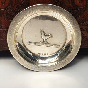 Sterling Silver Ashtray Rhode Island Red Club Chicken Breeders Vintage Birmingham circa 1935