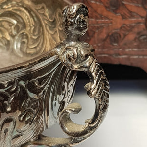Sterling Silver Ornate 3 Caryatid Handled and Legged Repousse Bowl Antique Victorian London Circa 1898