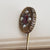 9k Gold Pink Topaz Old Cut Diamond Set Stick Pin In Period Box Antique Circa 1880's