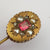 9k Gold Pink Topaz Old Cut Diamond Set Stick Pin In Period Box Antique Circa 1880's