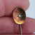 9k Gold Seed Pearl Set Stick Pin In Period Box Antique Victorian circa 1880's