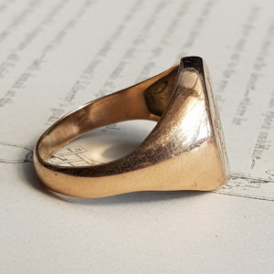 9k Gold Masonic Signet Ring Size U.K P Vintage Birmingham Circa 1984