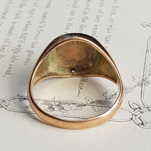 9k Gold Masonic Signet Ring Size U.K P Vintage Birmingham Circa 1984
