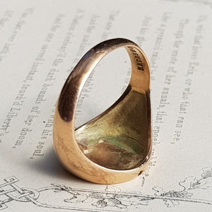 9k Gold Masonic Signet Ring Size U.K P Vintage Birmingham Circa 1984