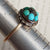 9k Gold Turquoise Cabochon Floral Bead Ring Size UK L Antique Victorian Circa 1870's