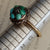 9k Gold Turquoise Cabochon Floral Bead Ring Size UK L Antique Victorian Circa 1870's