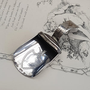 Sterling Silver Coal Shovel Style Tea Caddy Spoon Antique Georgian Birmingham Circa 1805